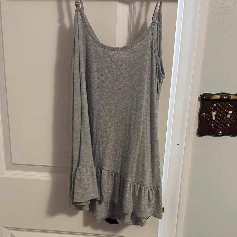 Secret Treasures Light Gray Ruffle Camisole